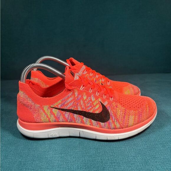 Nike Free  4.0 Flyknit Women’s Size 7.5 multicolor sneakers - Picture 3 of 8